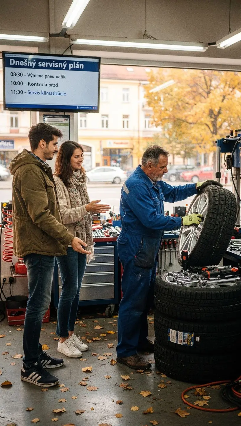 Montér zabezpečuje správne dotiahnutie skrutiek na diskoch pri montáži kolies.